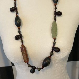 Unusual rare hand carved hand made necklace